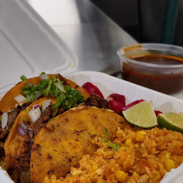Chicken Birria Tacos.