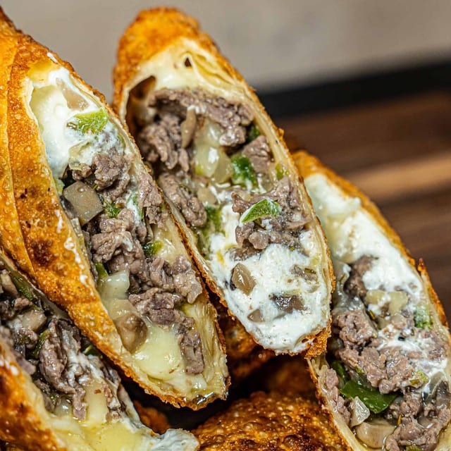 Philly Cheese Steak Egg Rolls.